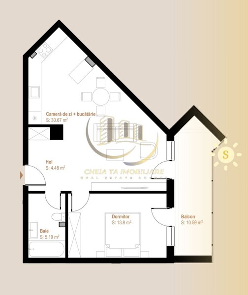 Vivo, apartament 2 camere, 54 mp.